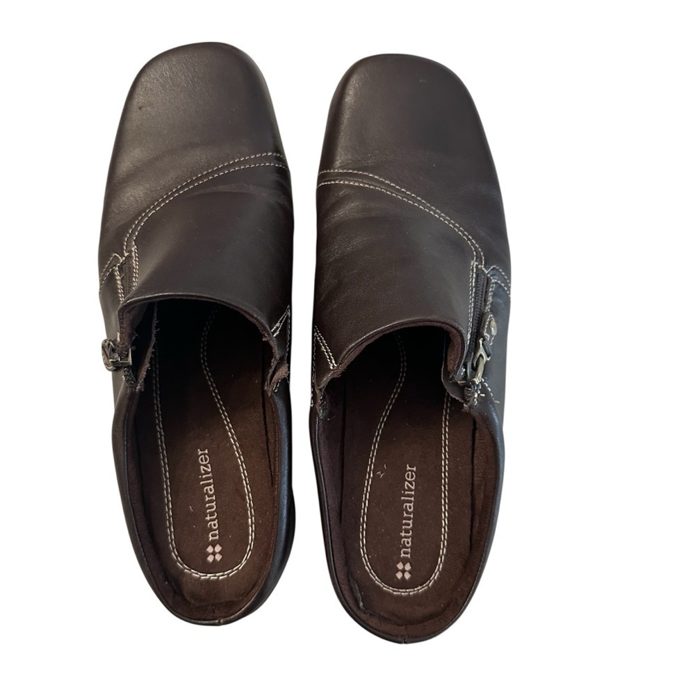 Naturalizer Women’s Adile Brown Slip On Leather Clog Shoes Sz 10M GUC